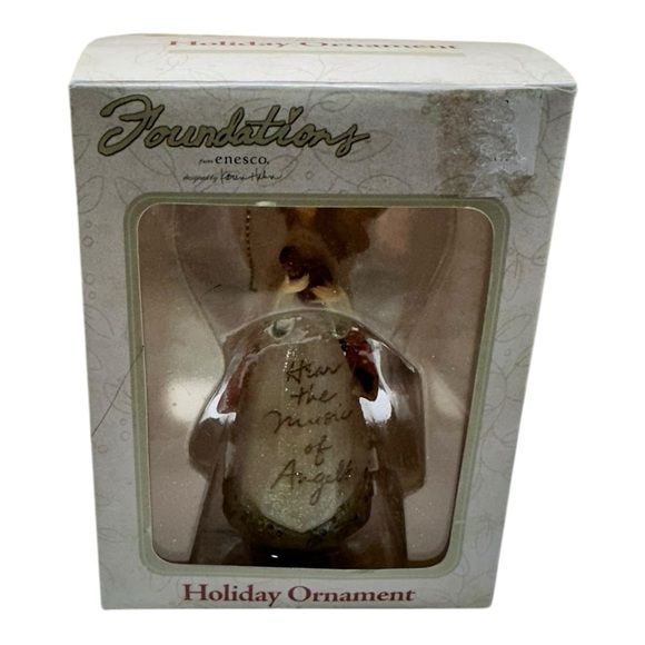 2006 Enesco Foundations Angel Ornament Bell Hear the Music of Angels Karen Hahn - Picture 3 of 4
